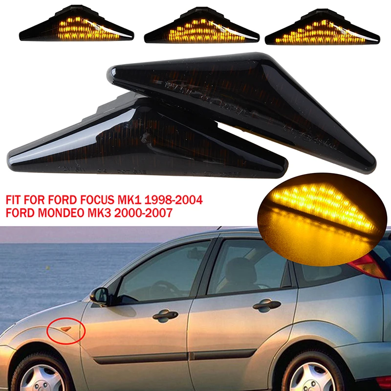 

Amber Blinker Side Marker Light Dynamic LED Fender Sequential Light Fit For Ford Focus MK1 1998 - 2004 Mondeo MK3 2000-2007