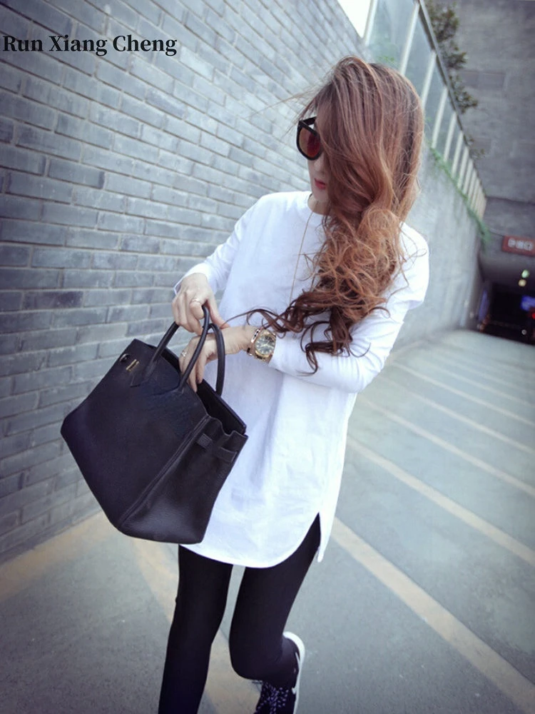 

Women’s T-shirts Spring Autumn 2023 New Free Shipping Korean Fashion Long-sleeved Loose Bottoming Shirt Street Casual Style Top