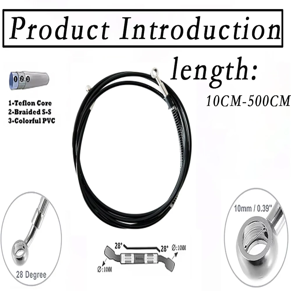 Черный Масляный шланг сцепления от 10 см до 500 28 ° материал из нержавеющей стали