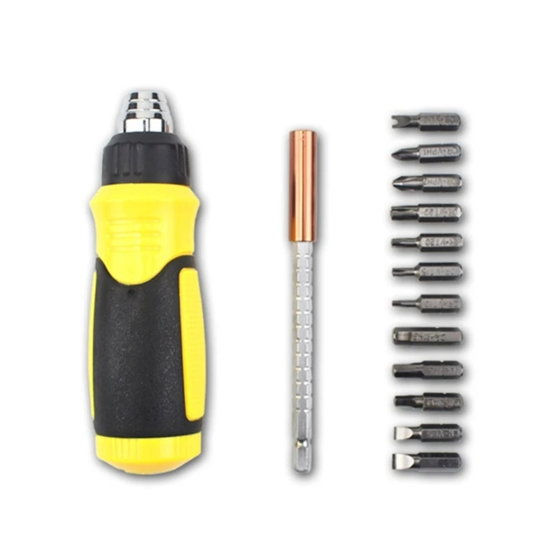 

12 in 1 Ratchet Screwdriver Magnetic Head Telescopic Labor-Saving Screwdriver J2FA