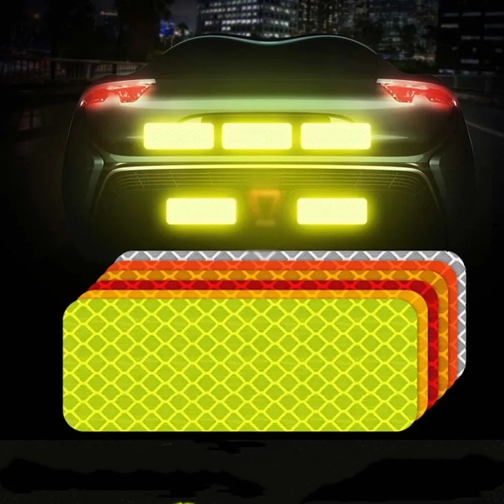 

2/4Pcs Reflective Sticker Traffic Safety Night Warning Mark Car Reflective Strip Tape Luminous Car Bumper Decals Reflective