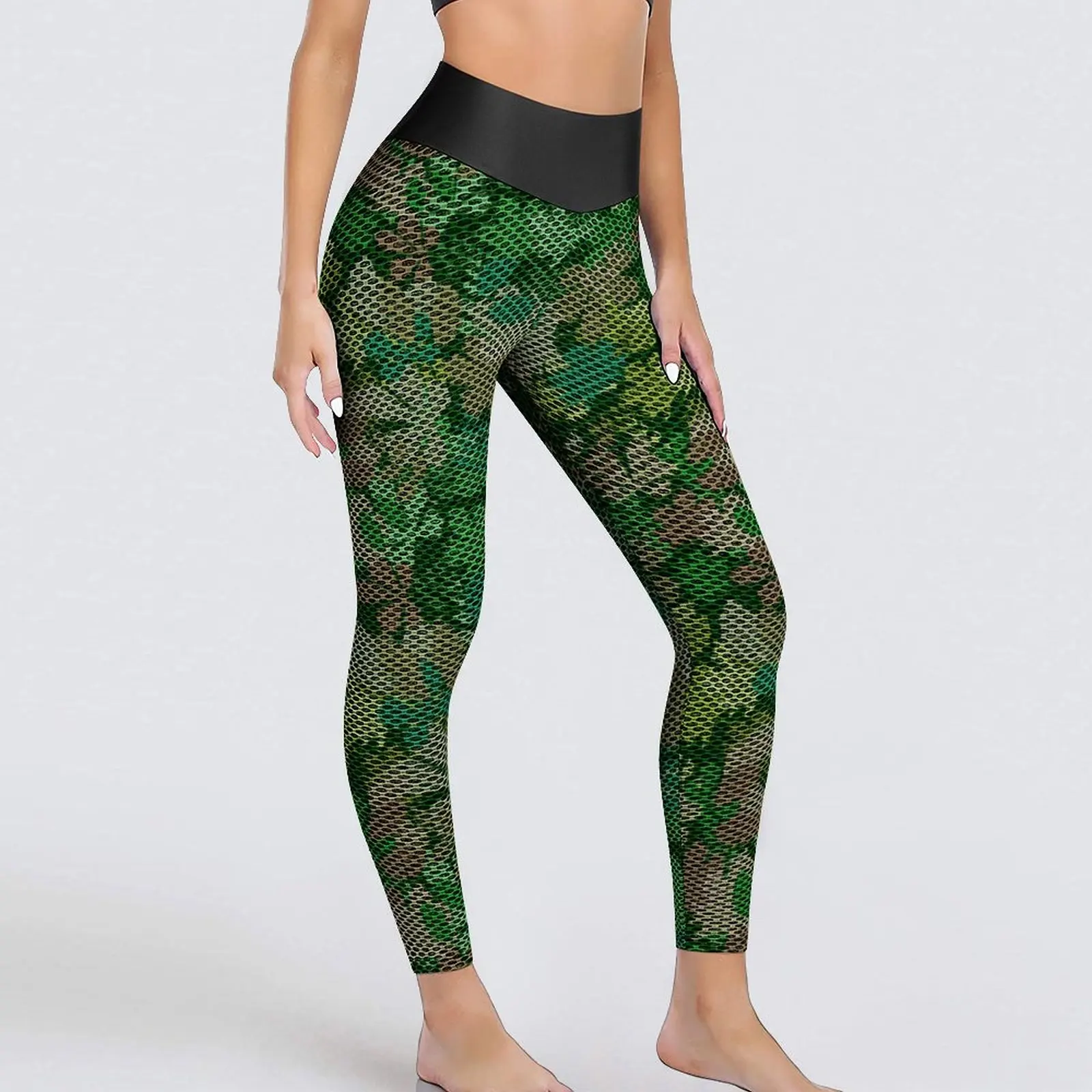 

Штаны для йоги с зелеными листьями, пикантные леггинсы с графическим принтом листьев и леса, леггинсы для тренировок с высокой талией, женские милые бесшовные спортивные колготки