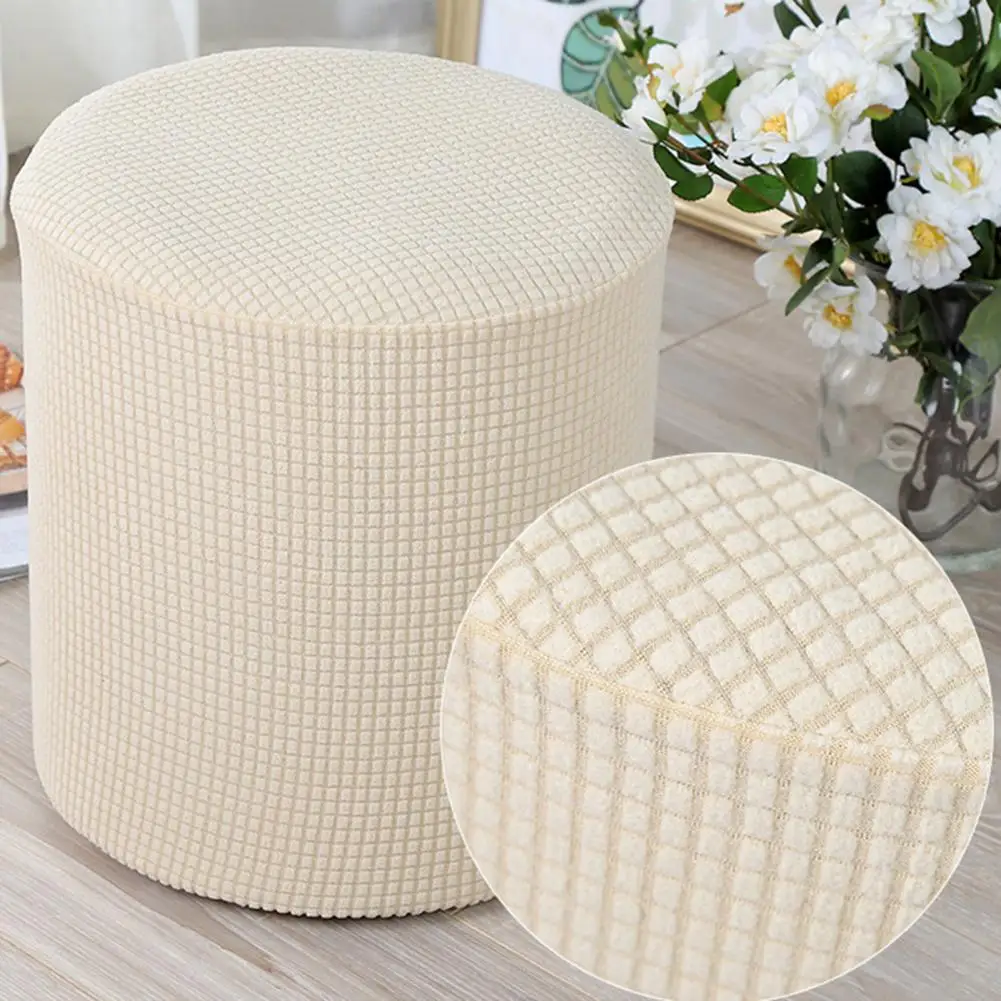 

Modern Elastic Binding Design Stool Seat Cover Stretch Square/Round Footstool Protector Cover