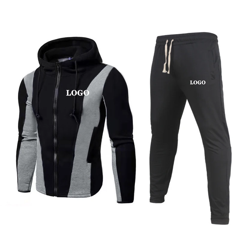 

Новый осенне-зимний плюшевый спортивный комплект с логотипом на заказ, мужская повседневная рубашка на молнии с капюшоном, облегающая одежда для фитнеса разных цветов
