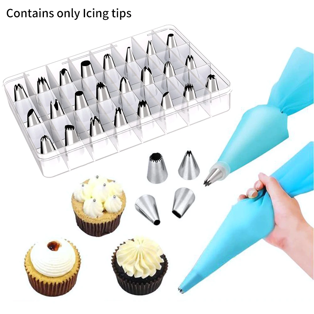 

Cake Decorating Supplies Kit DIY Scraper Stainless Steel Icing Tip Cupcake Seamless Cream Kitchen Baking Tool Pastry Piping
