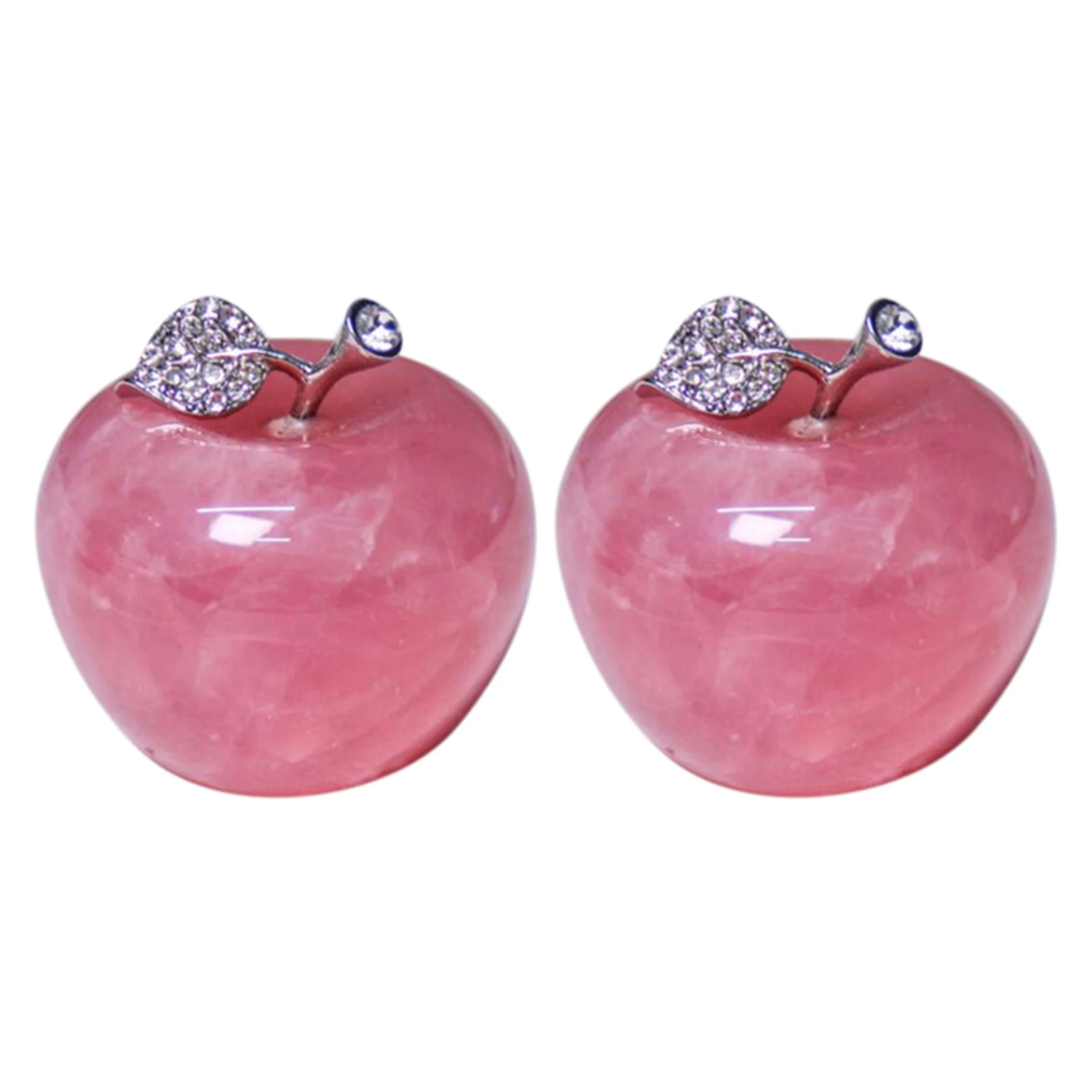

Натуральный розовый кварц, розовое яблоко, 2 шт., украшения для пары, украшение для дома, украшение для кабинета, подарок «сделай сам»