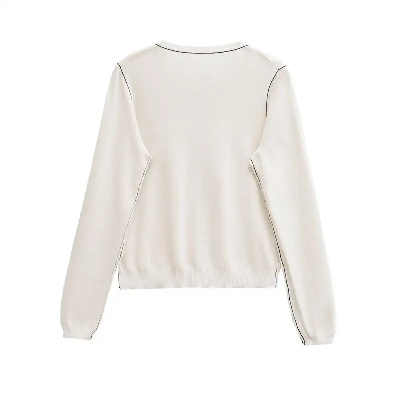 Свитер TRAF осенний женский свитер 2024 новый эластичный облегающий кардиган модный