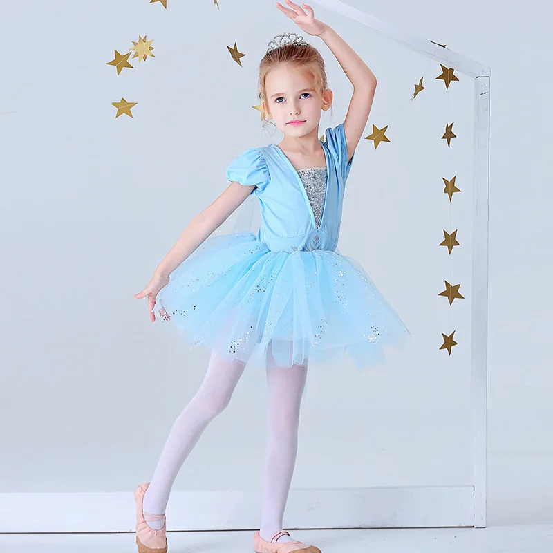 

Children's Ballet Dance Dress Sofia Snow Elsa Girls Princess Skirt Tutu Skirt Summer Practice Clothes Size 100-140