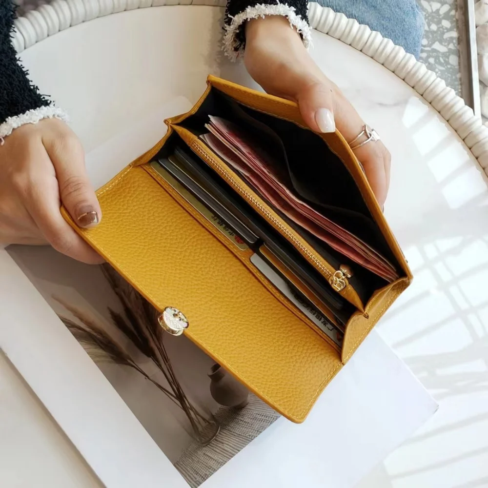 URBAN MASTER Women Wallets Genuine Cow Leather Purse Lady Long Wallet Cowhide Clutch Phone Purses Card Holder Lychee Pattern