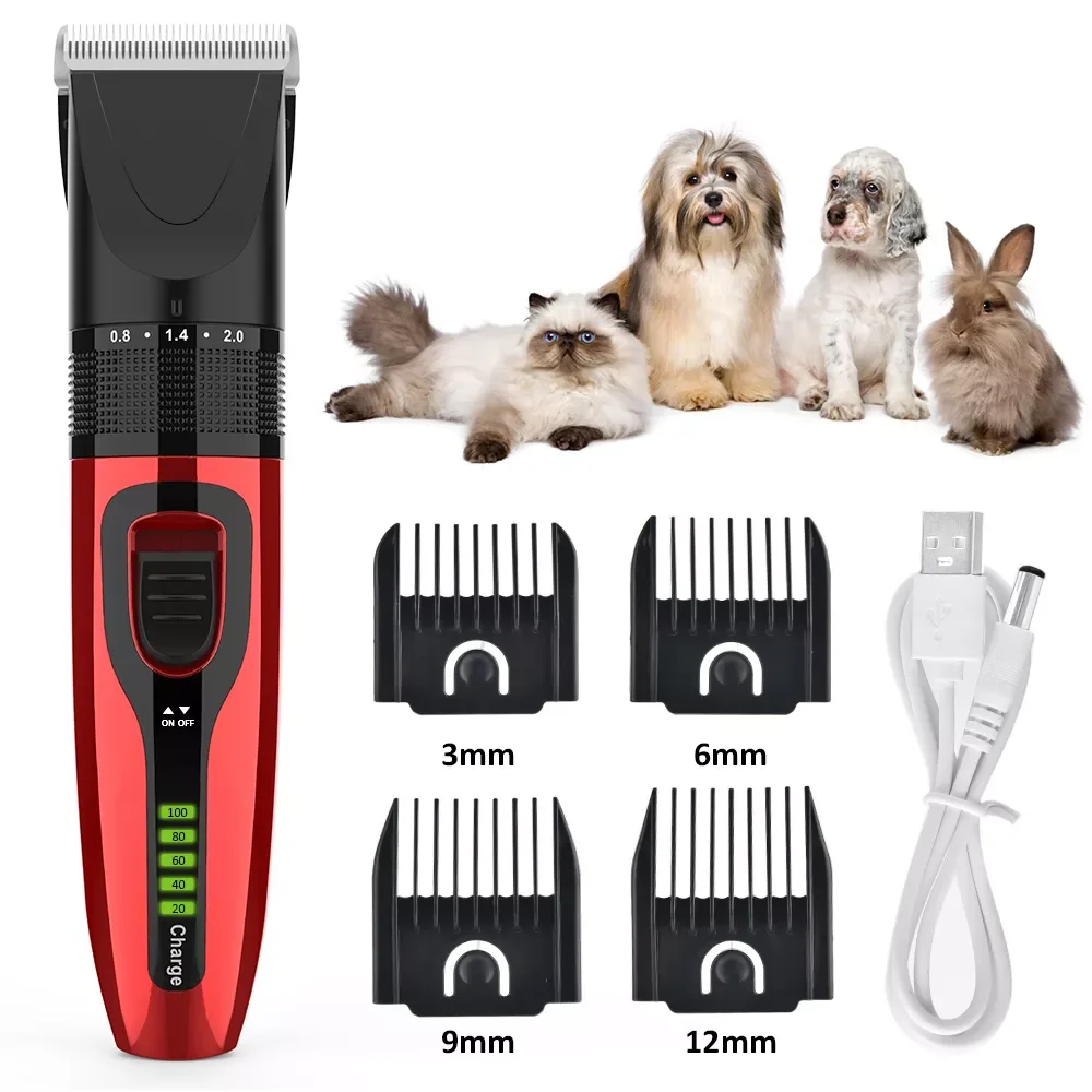 

NEW2023 Cordless Pet Hair Trimmer Led Display Rechargeable Low Noice Dog Clipper Grooming Haircut Shaver Machine