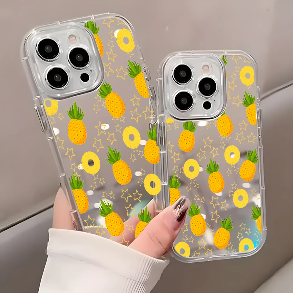 Яркий чехол для телефона с узором из ананасов и звезд для iPhone 17, 16, 15, 14, 13, 12, 11 Pro Max, 17 Air, X, XR, XS, 14, 15 Plus (art.: 3920daecbad68) - 3920daecbad68