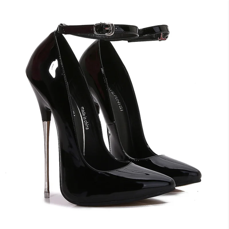 Женские туфли-лодочки на каблуке 16 см, с металлическим каблуком