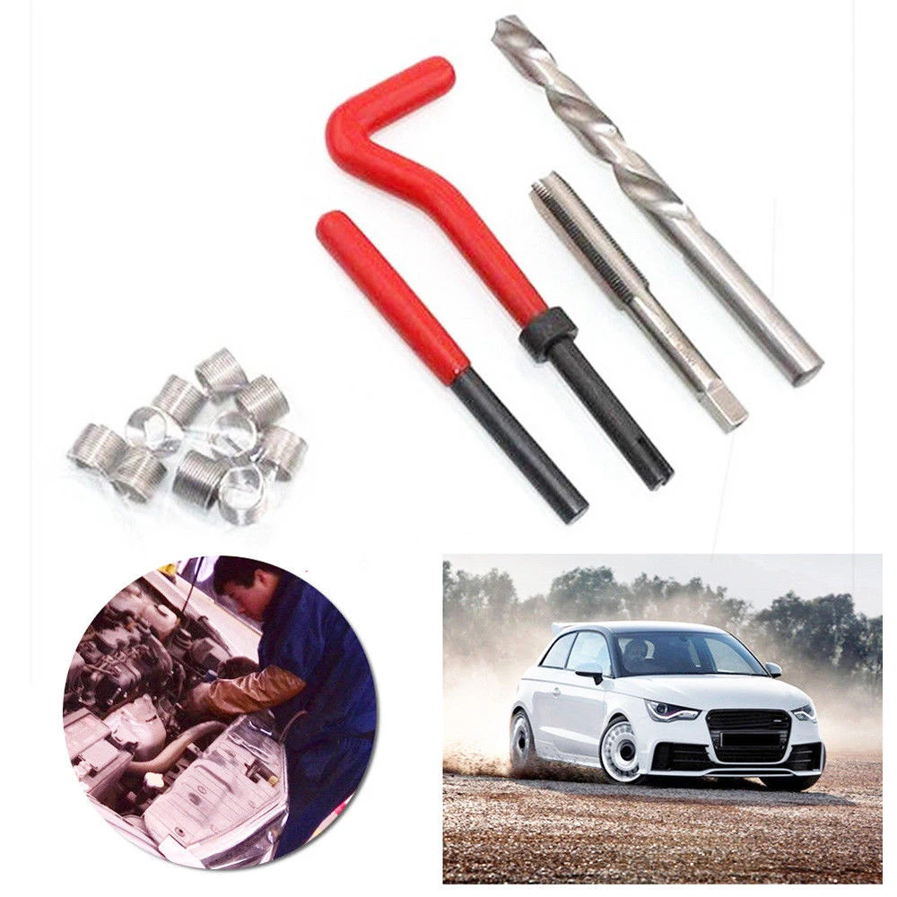 20 шт. комплект вставок для ремонта метрической резьбы M5 M6 M8 M10 M12 M14 Helicoil Car Pro Coil Tool *