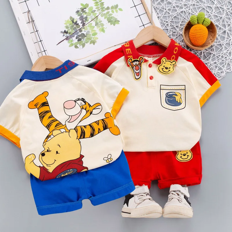 

Summer Baby Boy Girl Cartoon Infant Clothes Outfit Suit Children1-5Years Kids Boys Sets Short sleeve T-shit+ Shorts Newborn 2PCS