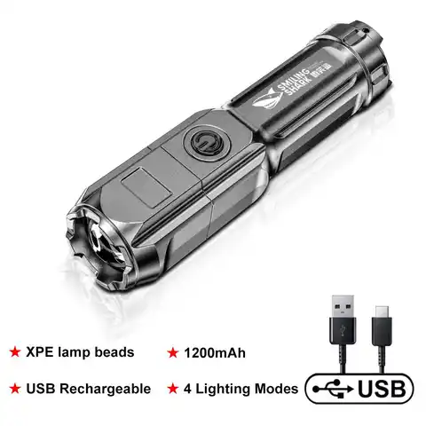 Мощный светодиодный фонарик 100000 люмен тактические фонарики Перезаряжаемый USB 18650 Водонепроницаемый масштабируемый светодиодный фонарик д...