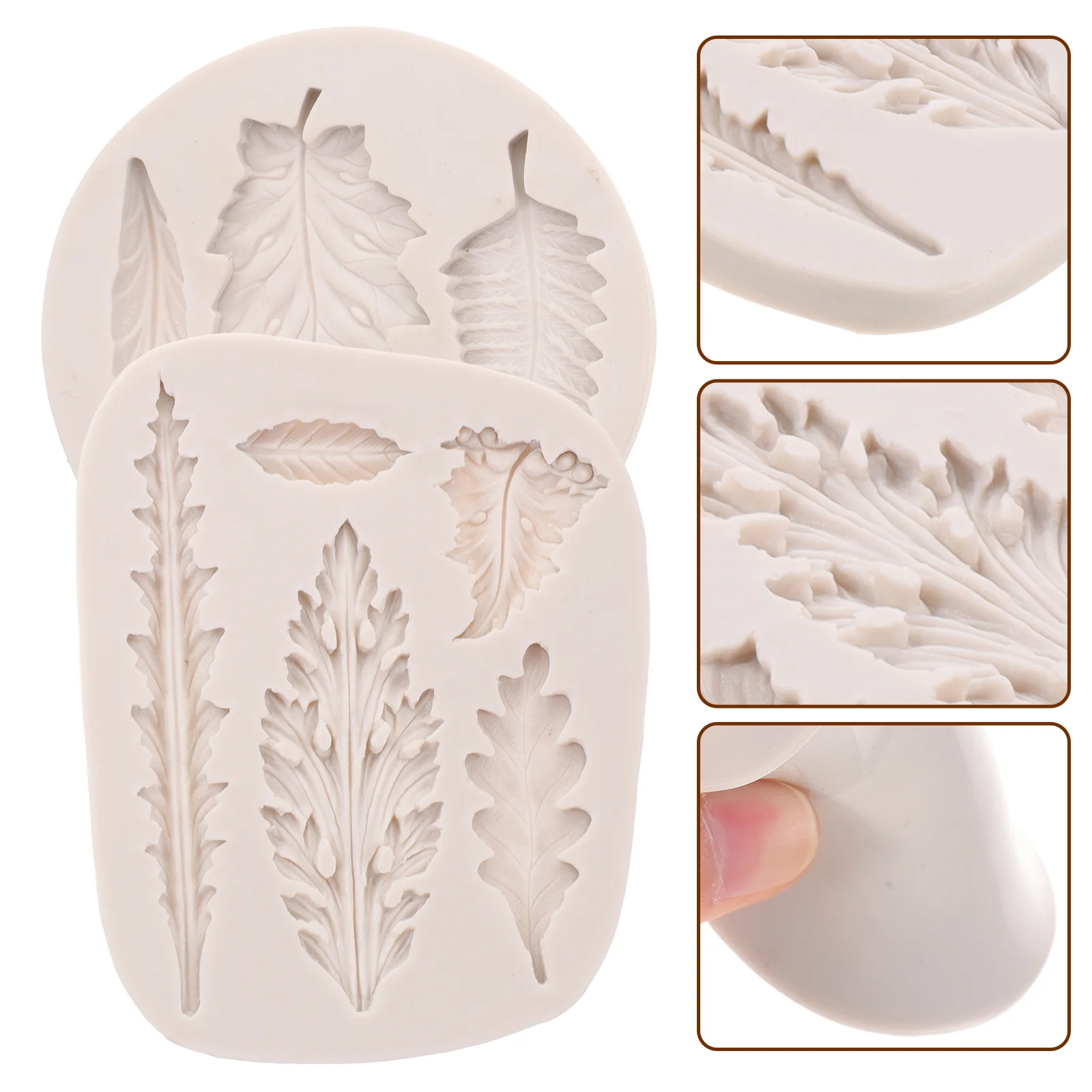 

2 Pcs Cupcake Toppers Leaf Chocolate Molds Palm Leaf Molds Topper Silicone Cake Molds Candy Desserts Molds Baking Cakes Molds
