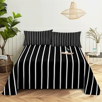 striped plaid 0 91 21 51 82 0m digital printing polyester bed flat sheet with pillowcase print bedding set