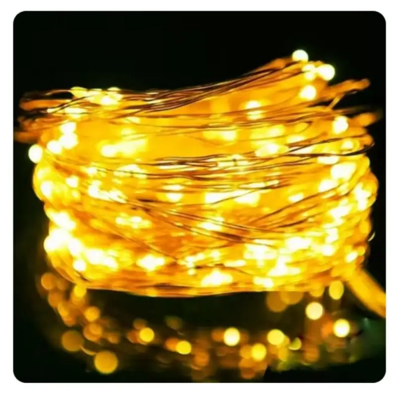30 лампочек светодиодный гирляндный светильник на батарейках медная проволока