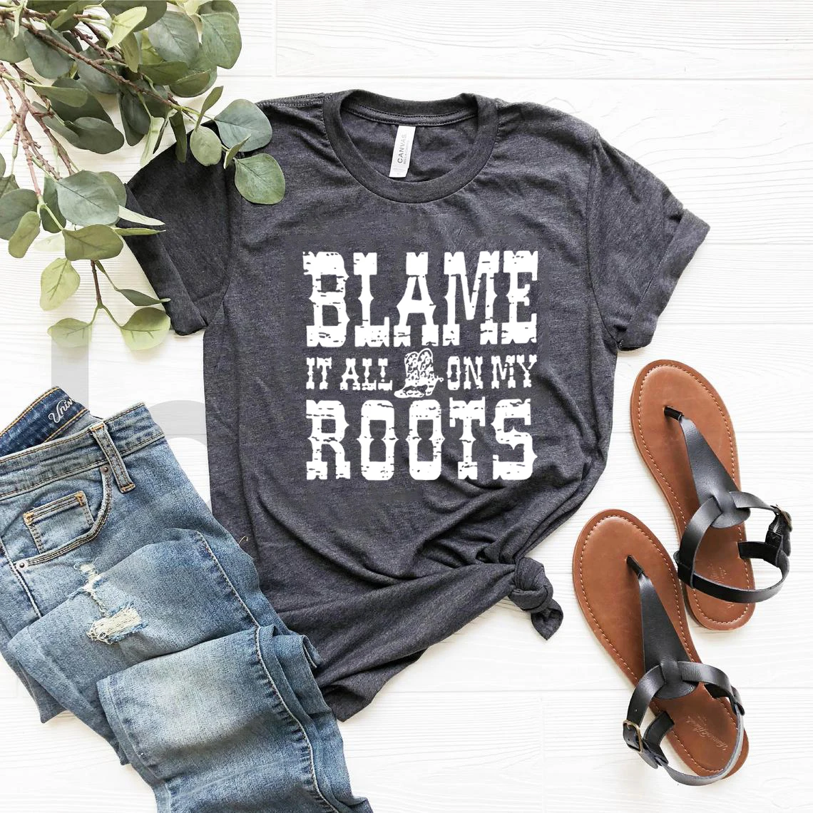 

Blame It All on My Roots Shirt Vintage Band Tee Desert Shirts Country Music T-Shirt Simply Southern Tees Vintage Unisex Tops
