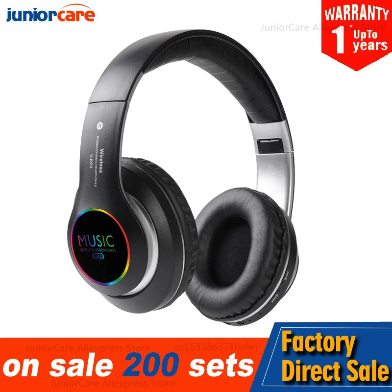 

LED Bluetooth-compatible 5.0 Folding Headphone for Computer Tablets Smartphone Music Sports Gaming Wireless Headset