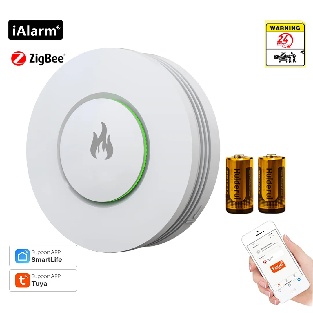 iAlarm Meian MD2105R Tuya Zigbee Linkage Smoke Fire Detector Sound Alarm Protection Fire Alarm Home Security Fire Fighters