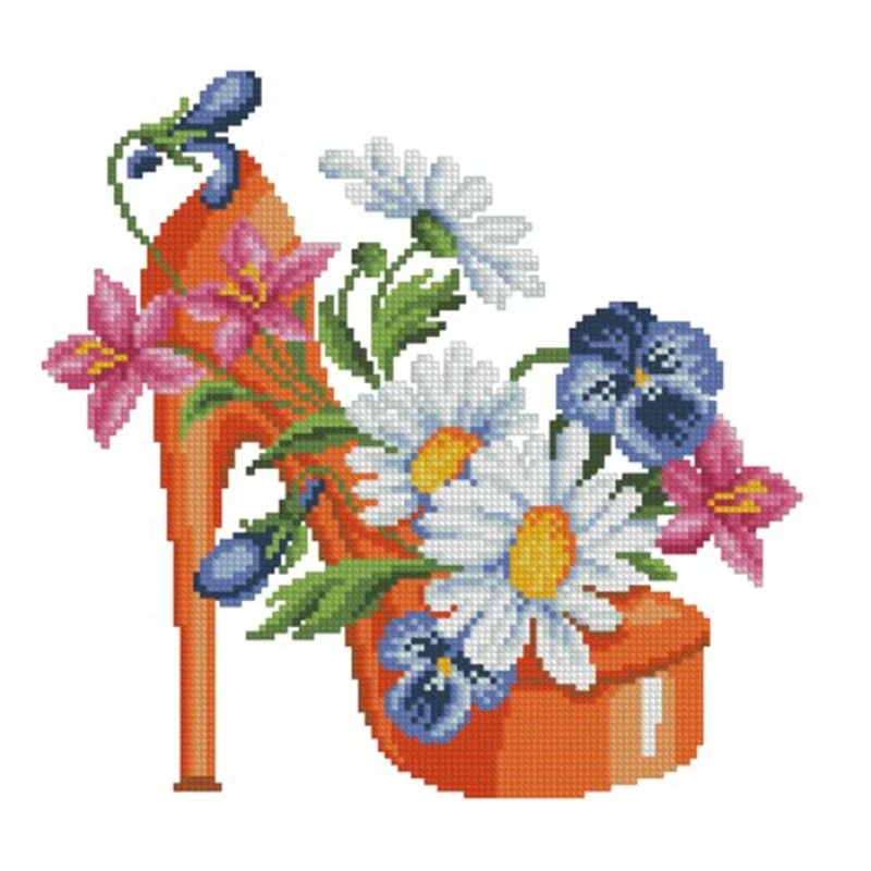 Набор для вышивки крестом модные туфли на высоком каблуке 4 28 карат 18 14 11