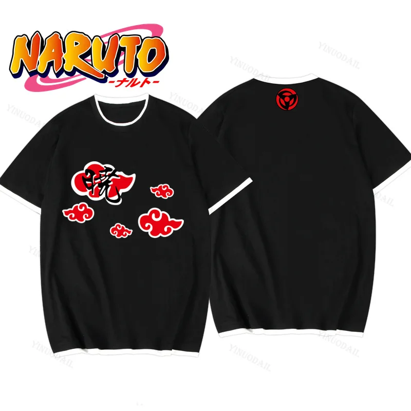 

Uzumaki Naruto Kurama Cotton T-shirt Pain Akatsuki Itachi Sharingan Cosplay Uchiha Sasuke Men Personality Outerwear Clothing