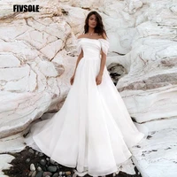 fivsole vestidos boho bridal gwons wedding dresses beach 2022 robe longue simple a line organza long wedding gowns bride dress