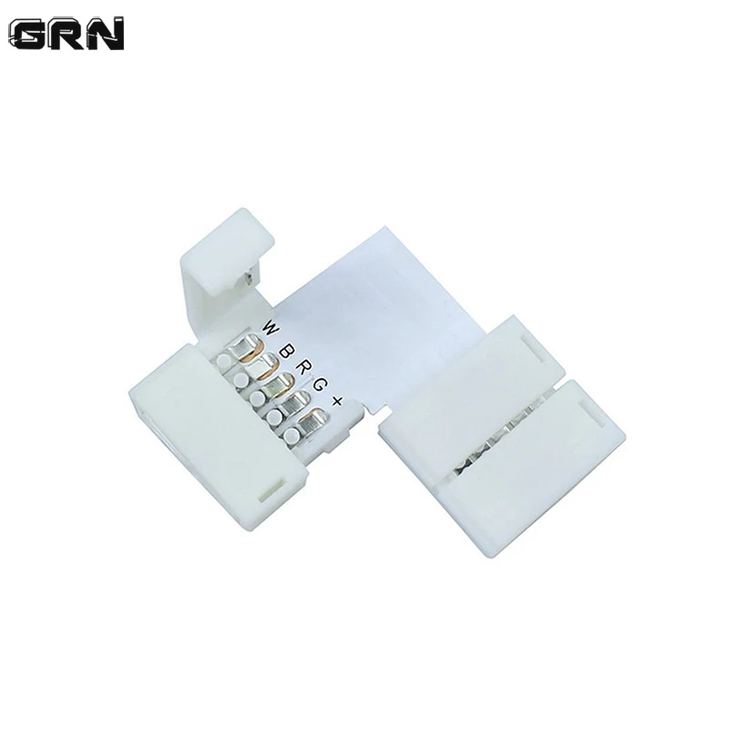 

5Pin LED Strip Connector 12mm 10mm L Shape Solderless for 5050 RGBW RGBWW LED Light Strips Installation Accessories