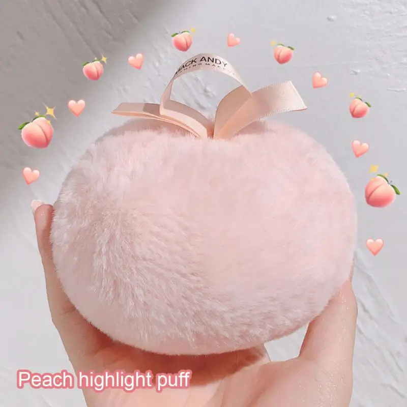 

Honey Peach Cosmetic Puff Blusher High Gloss Powder Makeup Setting Ball Flashing Highlighter Soft Sponge Puff Ball Make Up Tools