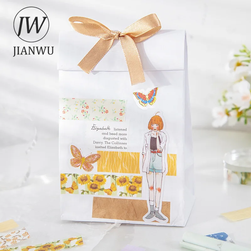 JIANWU 30 шт. маленькая свежая длинная полоса наклейка для журнала DIY Скрапбукинг