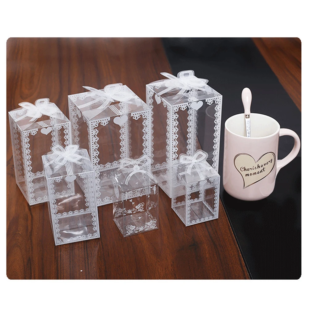 10pcs New Clear PVC Box Packing Wedding/Christmas Favor Cake Packaging Chocolate Candy Dragee Apple Gift Event Transparent Box images - 6