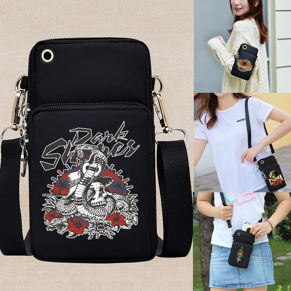 

Universal Mobile Phone Bags Purse Pouch Shoulder Sport Arm Cover for IPhone/Huawei P30 P50 P40 Mate 20 Cobra Pattern Wallet