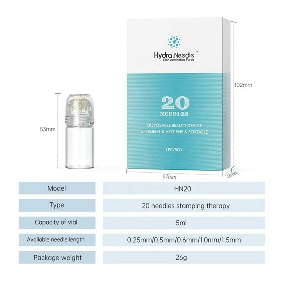 

FDA Hydra Needle HN 20 Titanium Microneedle Hyaluronic Acid Pen Stamp All In One Serum Derma Skin Care Beauty Tools
