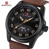 brand naviforce fashion casual watches for men military sport quartz calendar clock leather band 3atm waterproof male wristwatch