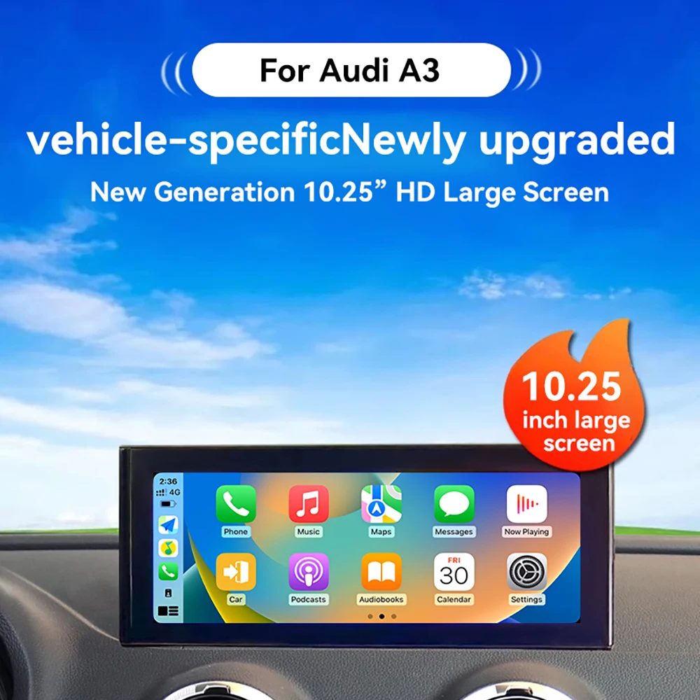 10 25-дюймовый экран Auto Android 13 GPS Navi для Audi A3 2019 автомобильный радиоприемник аудио