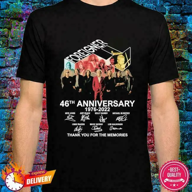 

Foreigner 46th Anniversary 1976 2022 Thank You T-Shirt Men's SizeS-3XL Cotton