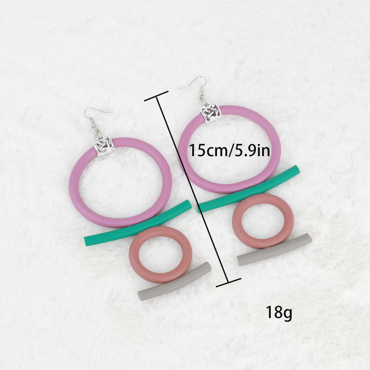 Новые красочные резиновые серьги ручной работы с полыми кольцами для модных