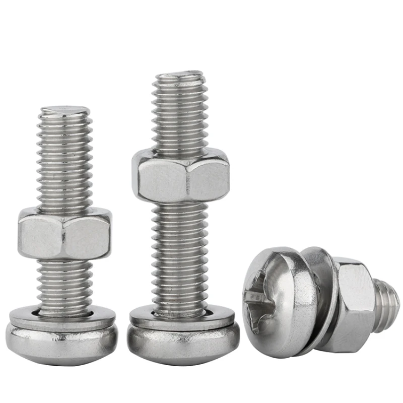 M2 M2.5 M3 M4 M5 M6 M8 M10 Винт с крестообразным шлицем из нержавеющей стали 304 Гайка Шайба