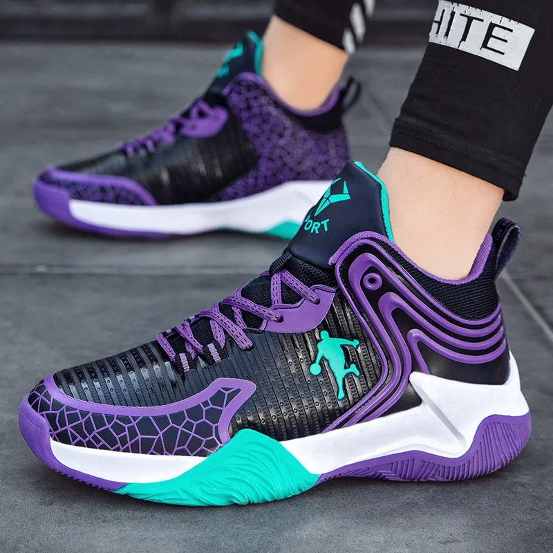 Hot Sale Brand Kids Basketball Shoes Boys Sneakers Non-slip Child Trainer Basket Shoes Outdoor Leather Children Sport Shoes