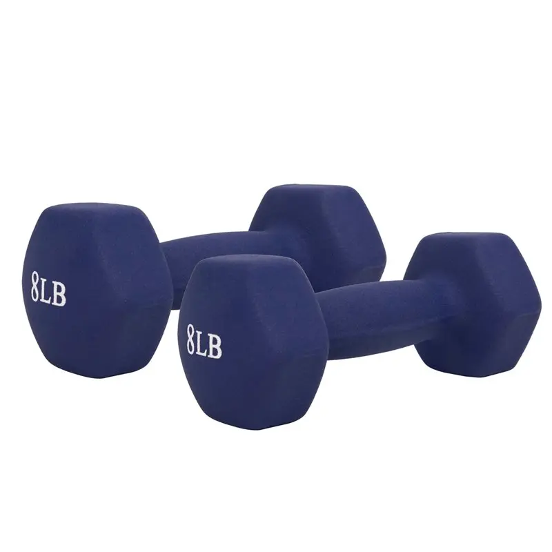 

-2 Set of 2 Anti-Roll Hand Weights 8 lbs NO. 021-8-PAIR-2 Exercise Durable Dumbbells for Home Gym