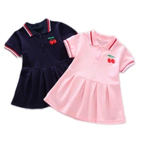 1 3 years old new summer clothes cool and breathable girls dresses are made of high quality cotton and feel silky pinknavy blue