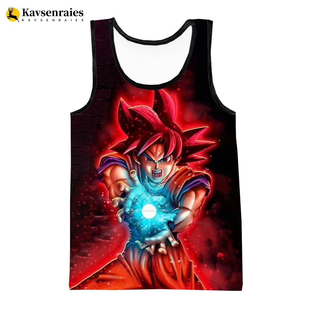 

2022 Fashion Anime Black Goku Tank Tops Kids Cartoon Streetwear Cool Tops Men Women Summer Casual Vest Cool Beach Undershirt