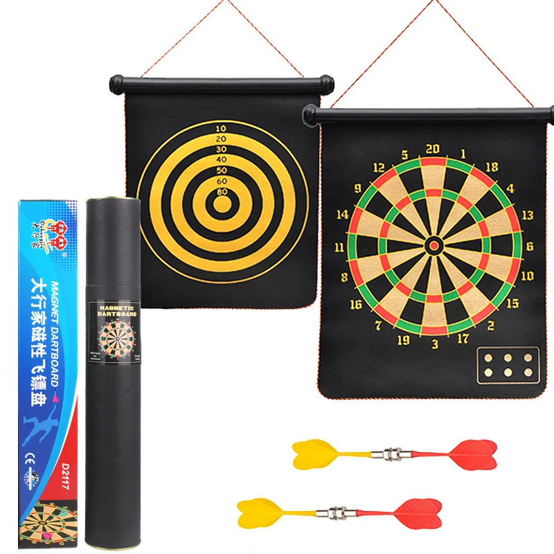

12/15/17 Inches Magnetic Dart Board Darts Suit Double Sided Flocking Dartboards Plate Of Safety Dart Safety Game Board Toy