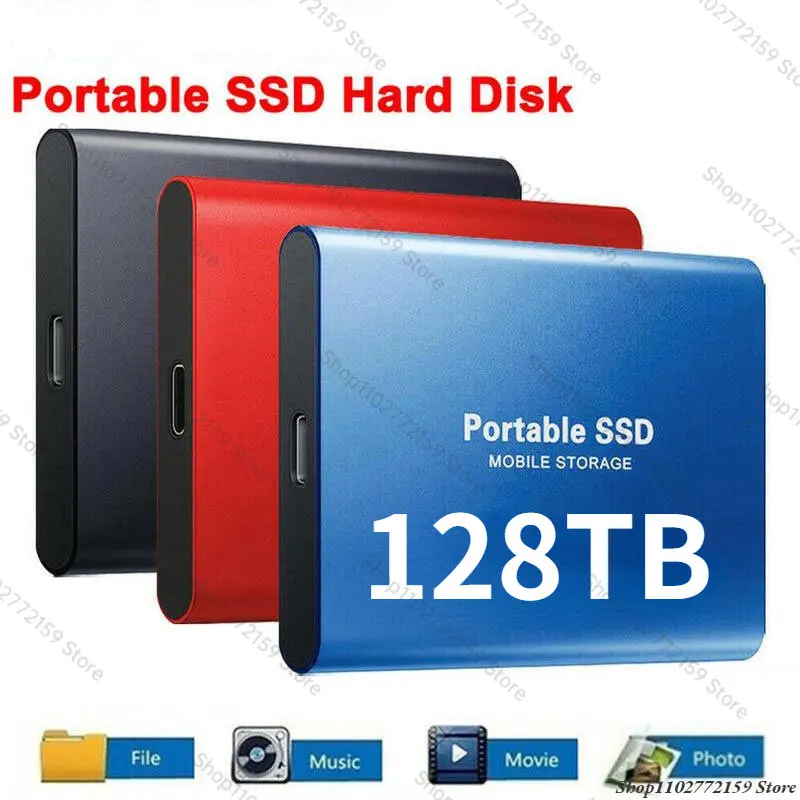 

High-speed M.2 SSD 128TB External Solid Hard Drive 4TB 8TB 16TB USB3.1 SATA SSD Portable SSD 32TB Hard Disk for Laptop Notebook