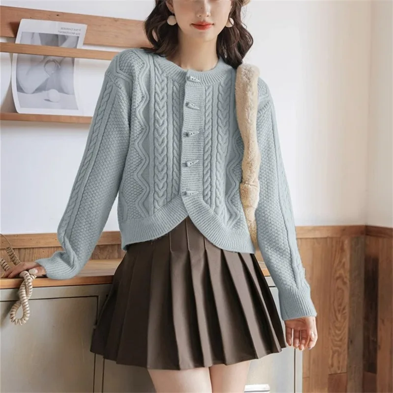 

Маленький вязаный кардиган с пуговицами, свитер, Женский Осенний стильный Топ, новый дизайн