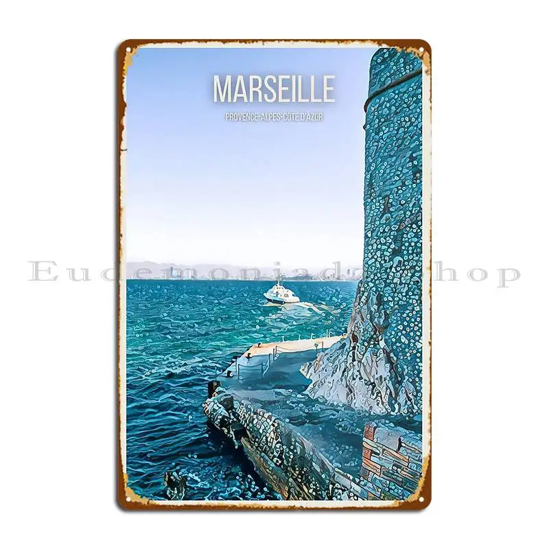 Посетите Марсель металлическая табличка паб настенная дизайн роспись жестяная
