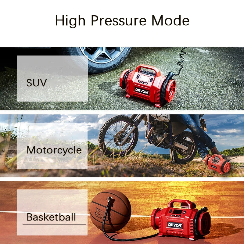 Электрический воздушный насос DEVON psi портативный беспроводной компрессор для шин
