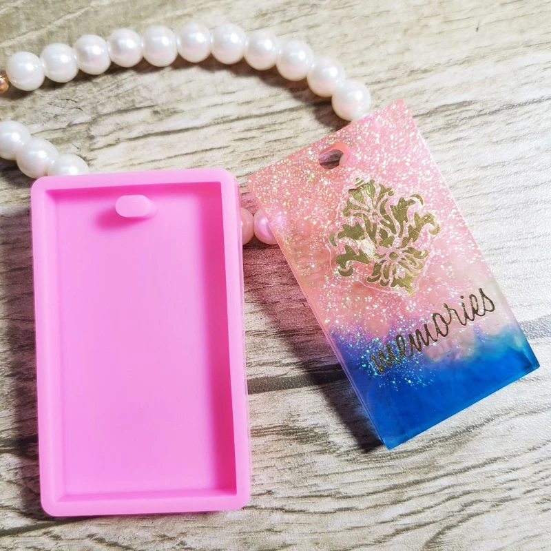 

652F DIY Keychain Pendant Crystal Silicone Mold Rectangle Jewelry Making Pendant Crafts Decor Mould Casting Epoxy Resin Mold