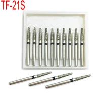 10pcsbox dental diamond fg high speed burs for polishing super coarse drill polishers dentistry tools tf 21s